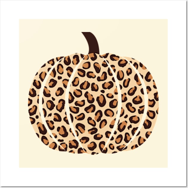 Thanksgiving leopard pumpkin print Wall Art by hippohost